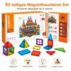 Magnetbausteine Set 82-teilig für Kinder ab 3 Jahren – Magnetische Bauklötze