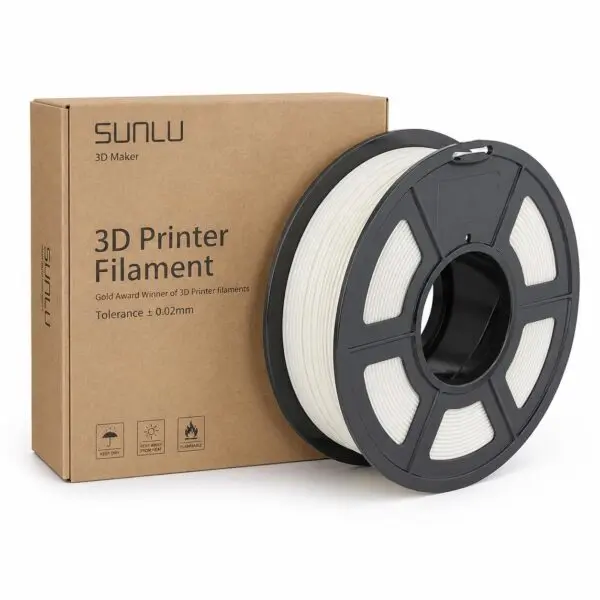 SUNLU 3D Drucker Filament ABS 1,75 mm Cremeweiß/White, 1 kg Spule, Toleranz ±0,02 mm, 3D Printer Filament für FDM 3D Drucker