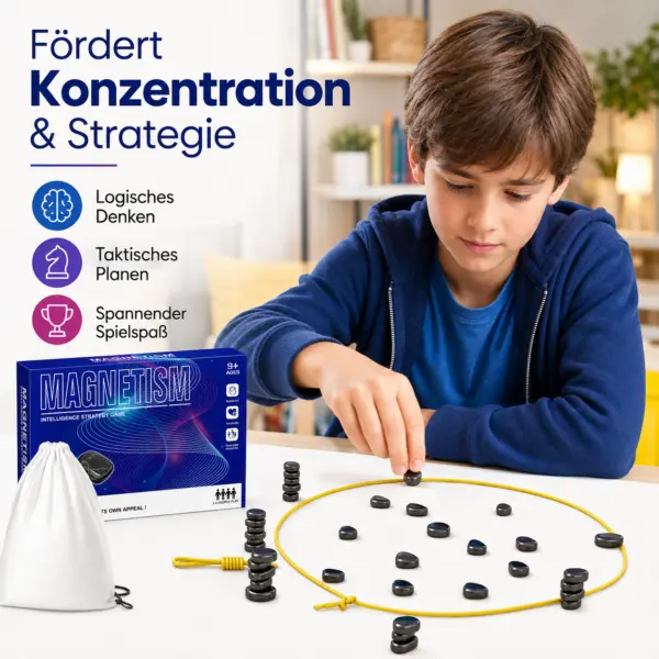 Magnetisches Strategiespiel für Kinder und Erwachsene – Gesellschaftsspiel mit starken Magneten – Denkspiel & Geschicklichkeitsspiel – Familienspiel