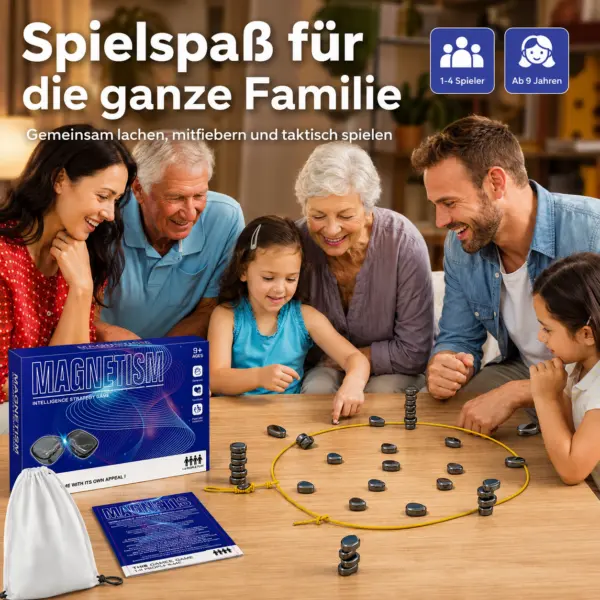 Magnetisches Strategiespiel für Kinder und Erwachsene – Gesellschaftsspiel mit starken Magneten – Denkspiel & Geschicklichkeitsspiel – Familienspiel
