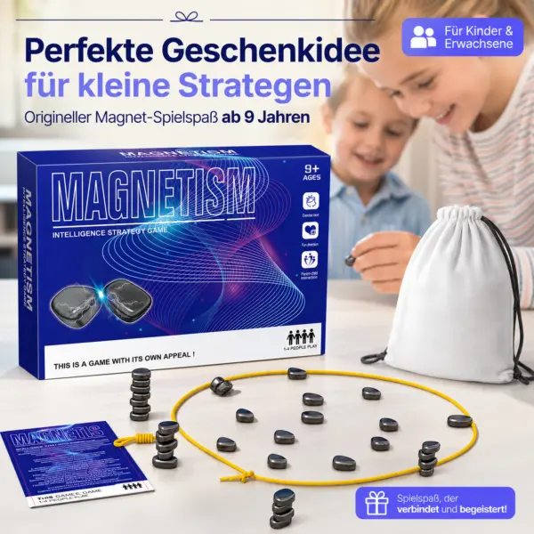Magnetisches Strategiespiel für Kinder und Erwachsene – Gesellschaftsspiel mit starken Magneten – Denkspiel & Geschicklichkeitsspiel – Familienspiel
