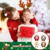 12er Set Weihnachtsanhänger Rentier – bunte Christbaumanhänger Deko aus Plüsch & Holz