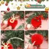 12er Set Weihnachtsanhänger Rentier – bunte Christbaumanhänger Deko aus Plüsch & Holz