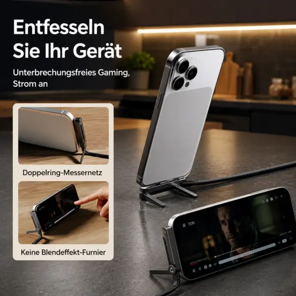 240W USB-C Schnellladekabel mit integriertem Handyhalter – 1,5 m