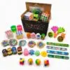 2a091785f15e7a1bff6962e648a4da1b.jpg Kindergeburtstag Mitgebsel Set – bunte Party Favors Box mit Spielzeug, Armbändern, Mini-Figuren & kleinen Überraschungen für Kinder 57 Stück