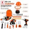 Großes Kinder-Werkzeugset ab 3 Jahren, großes Spielzeug-Werkzeugset mit elektrischer Kettensäge, Bohrmaschine & Kreissäge
