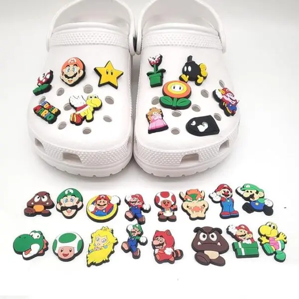 39 Stück Schuhdeko im Super-Mario-Design 39 Stück Schuhdeko im Super-Mario-Design – bunte Schuh-Charms für Clogs, Sandalen & Kinderschuhe
