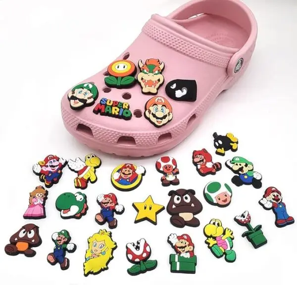 39 Stück Schuhdeko im Super-Mario-Design – bunte Schuh-Charms für Clogs, Sandalen & Kinderschuhe kinder 39 Stück Schuhdeko im Super-Mario-Design – bunte Schuh-Charms für Clogs, Sandalen & Kinderschuhe