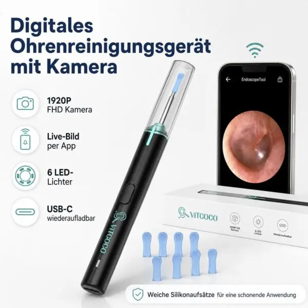Digitales Ohrenreinigungsgerät mit Kamera & LE