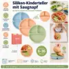 3er-Set Silikon-Teller mit Saugnapf