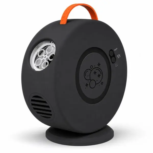 Seifenblasenmaschine Automatisch 90°/360° Drehbar, Elektrisches Blasenspielzeug schwarz