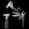 Multitool mit Hammer, Zange & Schraubendreher-Bits – Kompaktes 17-cm-Multifunktionswerkzeug mit Tasche, schwarz