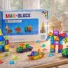 MAG-BLOCK Magnetbausteine 120 Teile – Magnetische Fliesen Set für Kinder ab 3 Jahren – 3D Bauen, Kreativität & Lernen