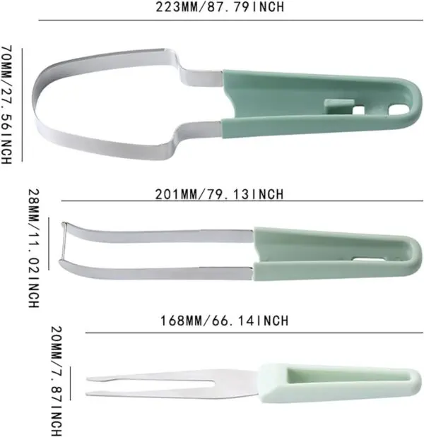 Melonenschneider 3-in-1 – Wassermelonen Schneider & Servierzange für Sommer, Obstsalat, BBQ, Picknick