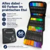 60 Farben Dual Brush Pens – Doppelspitzen-Stifte im praktischen Etui