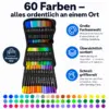 60 Farben Dual Brush Pens – Doppelspitzen-Stifte im praktischen Etui