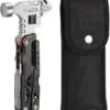 Multitool mit Hammer, Zange & Schraubendreher-Bits – Kompaktes 17-cm-Multifunktionswerkzeug mit Tasche, schwarz