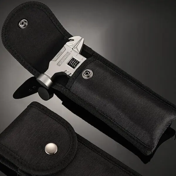 Multitool mit Hammer, Zange & Schraubendreher-Bits – Kompaktes 17-cm-Multifunktionswerkzeug mit Tasche, schwarz