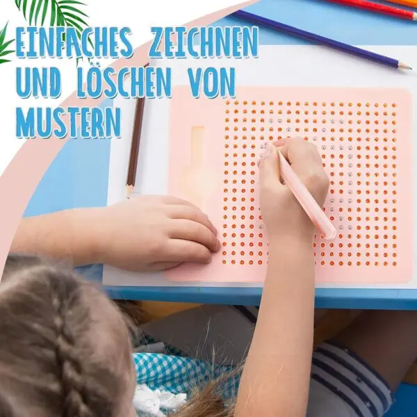 Magnetische Zeichentafel für Kinder mit Stahlkugeln & Magnetstift – Lernspielzeug zum Schreiben, Malen und Üben