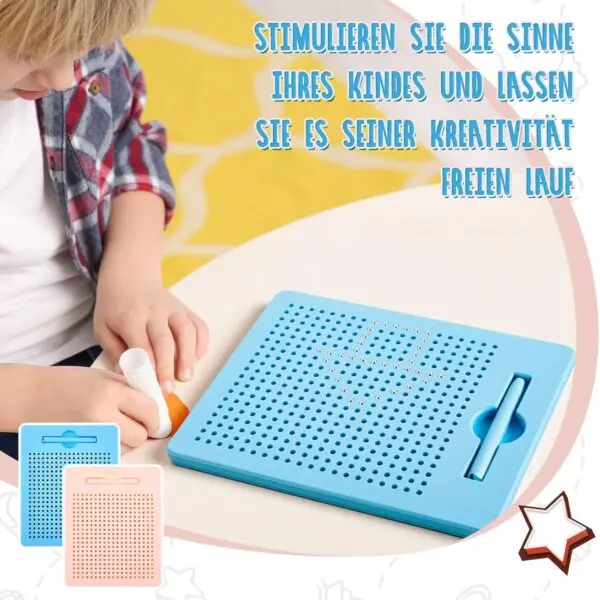 Magnetische Zeichentafel für Kinder mit Stahlkugeln & Magnetstift – Lernspielzeug zum Schreiben, Malen und Üben