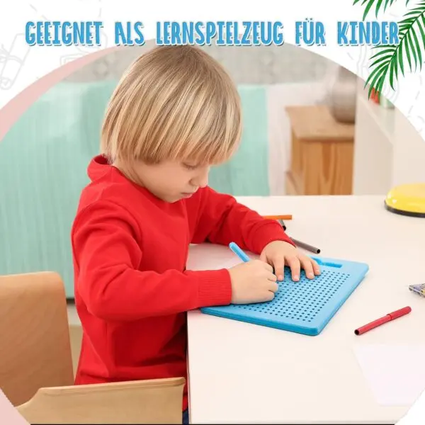 Magnetische Zeichentafel für Kinder mit Stahlkugeln & Magnetstift – Lernspielzeug zum Schreiben, Malen und Üben