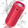 Ortizan Bluetooth Lautsprecher X10 – Tragbarer wasserdichter Speaker IPX7, 30h Akku, Stereo Sound, Bass, RGB LED Licht, TWS, Outdoor & Party Box ROT
