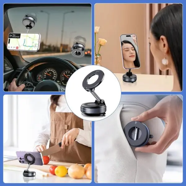 Magnetische Handyhalterung – Starker Saugnapf & 360° Drehung – Universal Smartphone Halter für Auto, Tisch & Zuhause