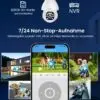 AUKTECH 2K WLAN Nachtsicht & 355° Drehung AUKTECH 2K WLAN Überwachungskamera Außen mit Bewegungserkennung, Nachtsicht & 355° Drehung