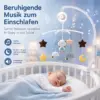 Baby Mobile mit Spieluhr fürs Kinderbett – Teddy, Sterne & Mond, beruhigende Melodie für Neugeborene