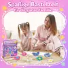 Bastelset Kinder Blumenstrauß DIY – Kreativset mit 8 Blumen, 2 Schmetterlingen, Holzstäben, Stoffpapier & Lichterkette – Geschenkidee