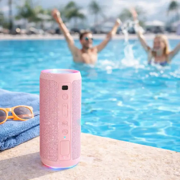 Bluetooth-Lautsprecher 24W mit LED-Lichteffekt – IPX7 wasserdicht – 30 Std. Akkulaufzeit
