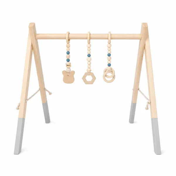Holz-Spielbogen für Babys – 62 × 57 cm – mit 3 liebevoll gestalteten Anhängern