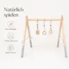Holz-Spielbogen für Babys – 62 × 57 cm – mit 3 liebevoll gestalteten Anhängern