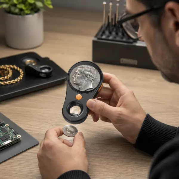 Digitales Handmikroskop 500x mit 2" IPS-Display – Kinder und Erwachsene Mikroskop mit 8 LED, 1080P Foto & Video, USB-C, tragbares Mini-Mikroskop