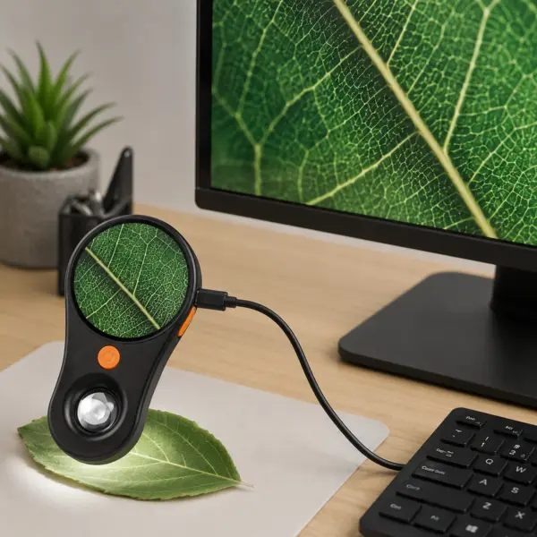Digitales Handmikroskop 500x mit 2" IPS-Display – Kinder und Erwachsene Mikroskop mit 8 LED, 1080P Foto & Video, USB-C, tragbares Mini-Mikroskop
