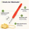 Häkelnadel-Set 13 Größen 2–10 mm mit ergonomischem Softgriff, Zubehör & Kaktus-Aufbewahrungstasche – Häkelset für Anfänger & Profis