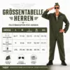 Kampfpilot Kostüm für Herren – Größe L – Fliegeranzug mit Mütze & Sonnenbrille