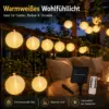 Solar Lichterkette 30 LED Lampions warmweiß