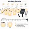 Solar Lichterkette 30 LED Lampions warmweiß