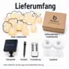 Solar Lichterkette 30 LED Lampions warmweiß