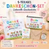 5-teiliges Geschenkset für Lehrer-in & Erzieher-in – Tragetasche 40 × 38 cm, Mäppchen 24 × 18 cm, Karte, Umschlag & Schlüsselanhänger