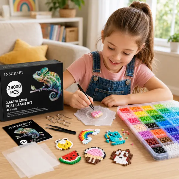28.000 kleine bunte Bügelperlen mit Zubehör für viel Geduld und Kreativität