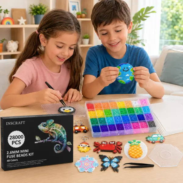 28.000 kleine bunte Bügelperlen mit Zubehör für viel Geduld und Kreativität