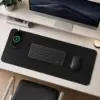XXL RGB Gaming-Mauspad mit 15 W Qi Wireless Charging – ca. 80 cm Schreibtischunterlage mit LED-Beleuchtung und Ladestation