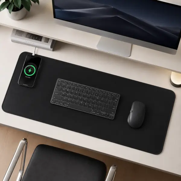 XXL RGB Gaming-Mauspad mit 15 W Qi Wireless Charging – ca. 80 cm Schreibtischunterlage mit LED-Beleuchtung und Ladestation