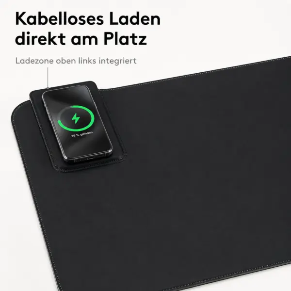 XXL RGB Gaming-Mauspad mit 15 W Qi Wireless Charging – ca. 80 cm Schreibtischunterlage mit LED-Beleuchtung und Ladestation