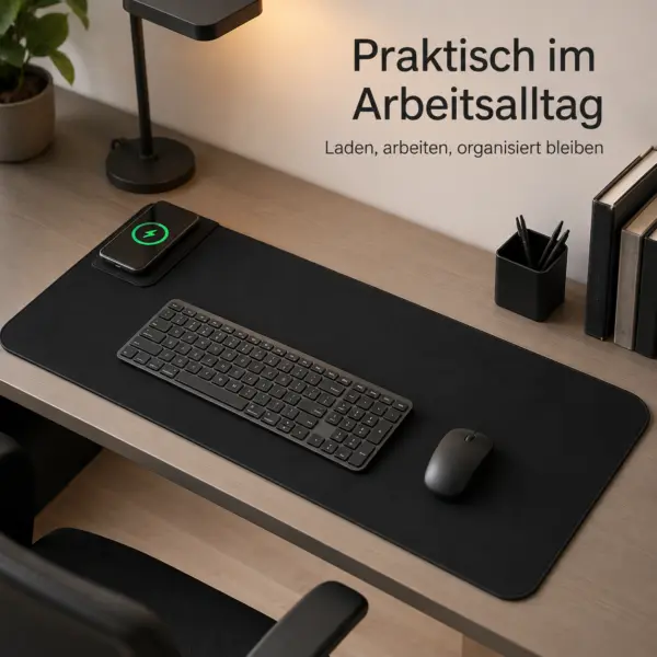 XXL RGB Gaming-Mauspad mit 15 W Qi Wireless Charging – ca. 80 cm Schreibtischunterlage mit LED-Beleuchtung und Ladestation