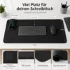 XXL RGB Gaming-Mauspad mit 15 W Qi Wireless Charging – ca. 80 cm Schreibtischunterlage mit LED-Beleuchtung und Ladestation