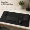 XXL RGB Gaming-Mauspad mit 15 W Qi Wireless Charging – ca. 80 cm Schreibtischunterlage mit LED-Beleuchtung und Ladestation