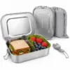 VITCOCO Lunchbox Edelstahl 1400 ml – auslaufsichere Bento Box mit Trennwand, Brotdose für Kinder & Erwachsene